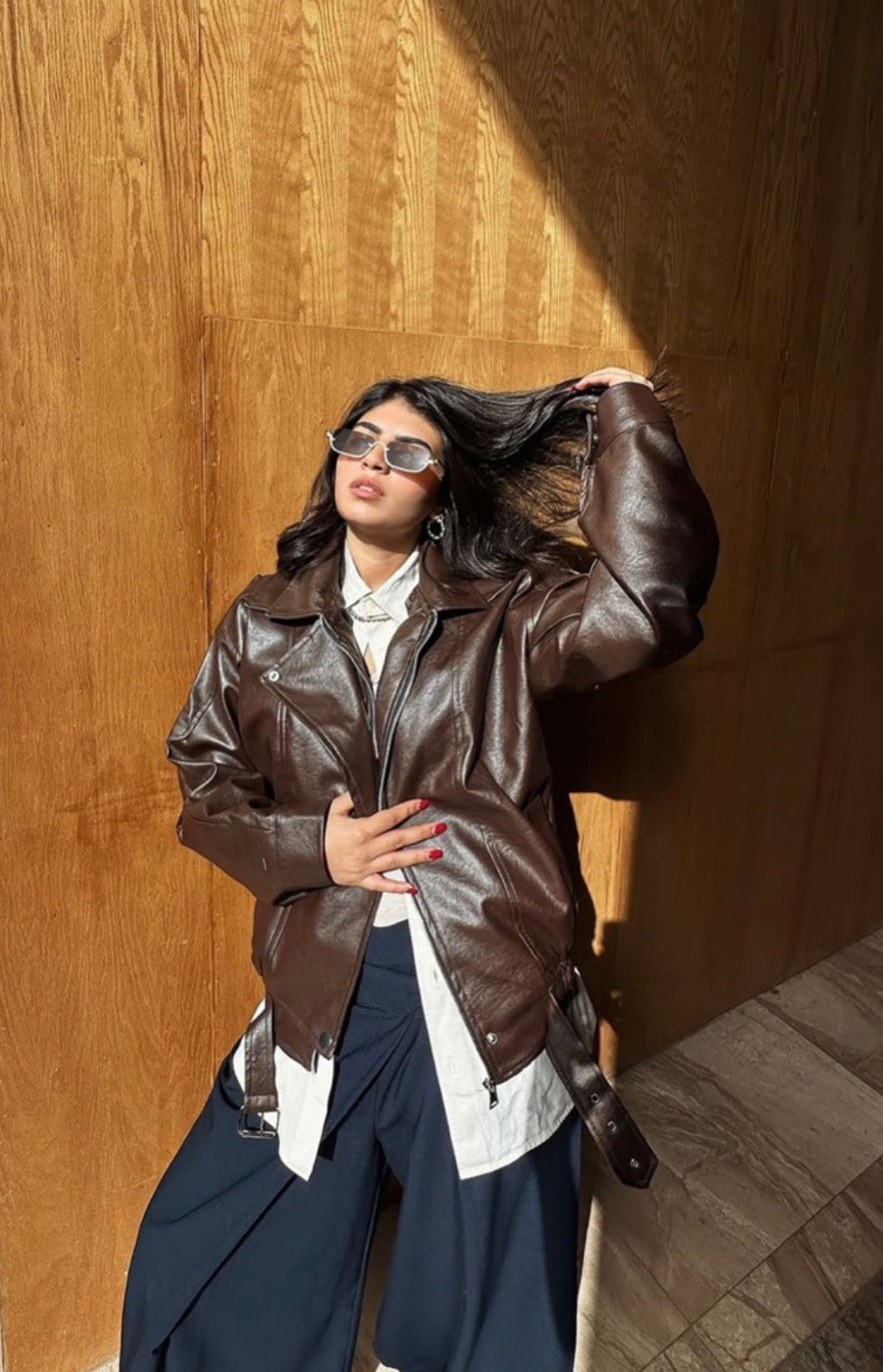 Double collar biker jacket