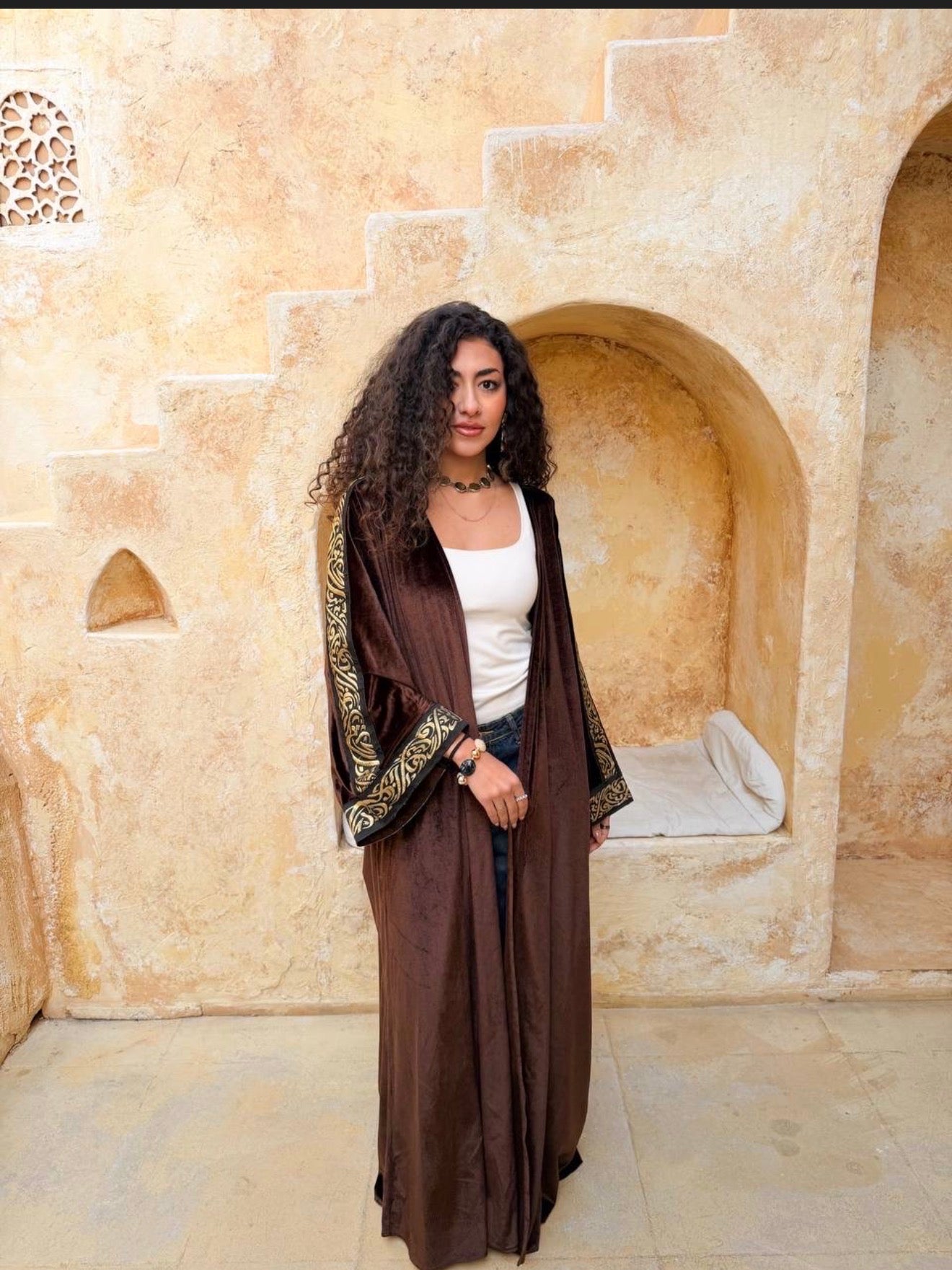 Velvet Harf Line Kaftan