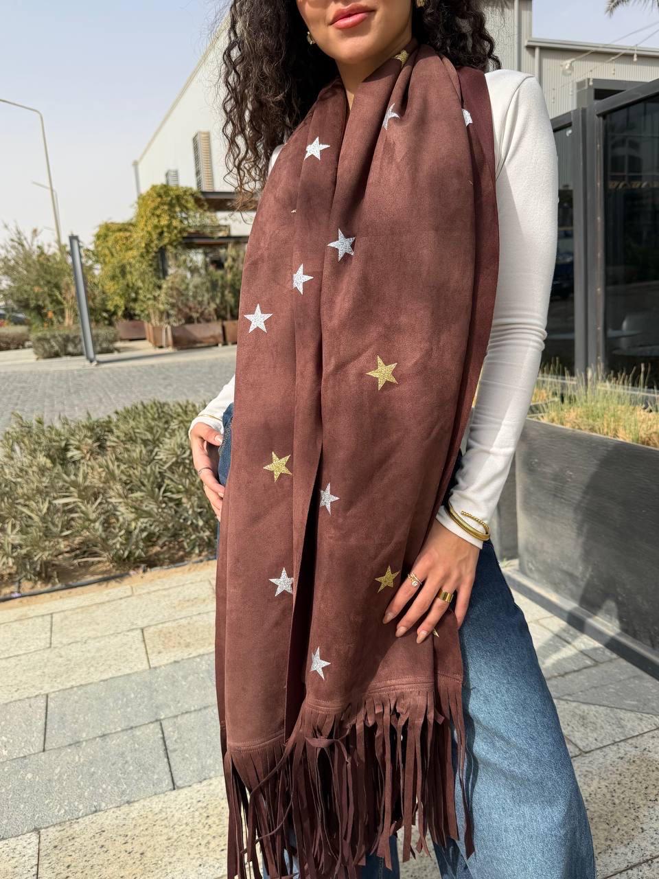 Suede star scarf
