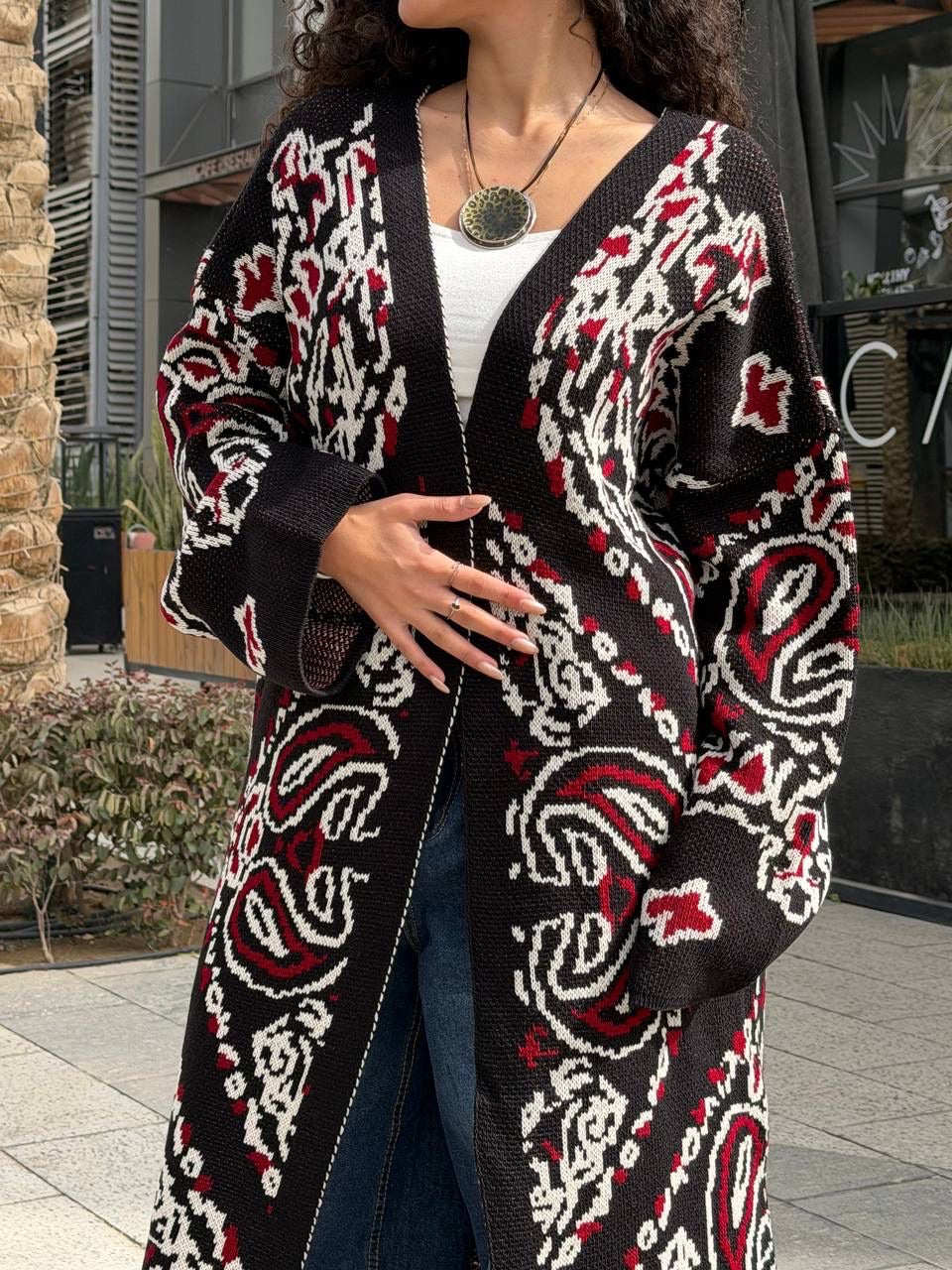 Long Pattern Play Cardigan