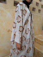 Linen Fringe Dots Kaftan