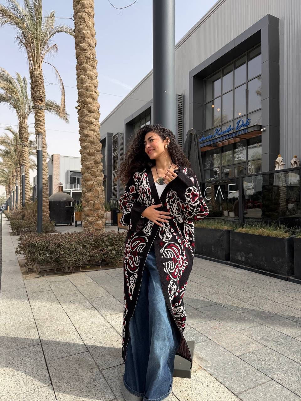 Long Pattern Play Cardigan