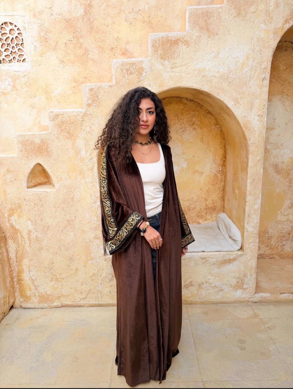 Velvet Harf Line Kaftan