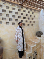 Linen Fringe Dots Kaftan