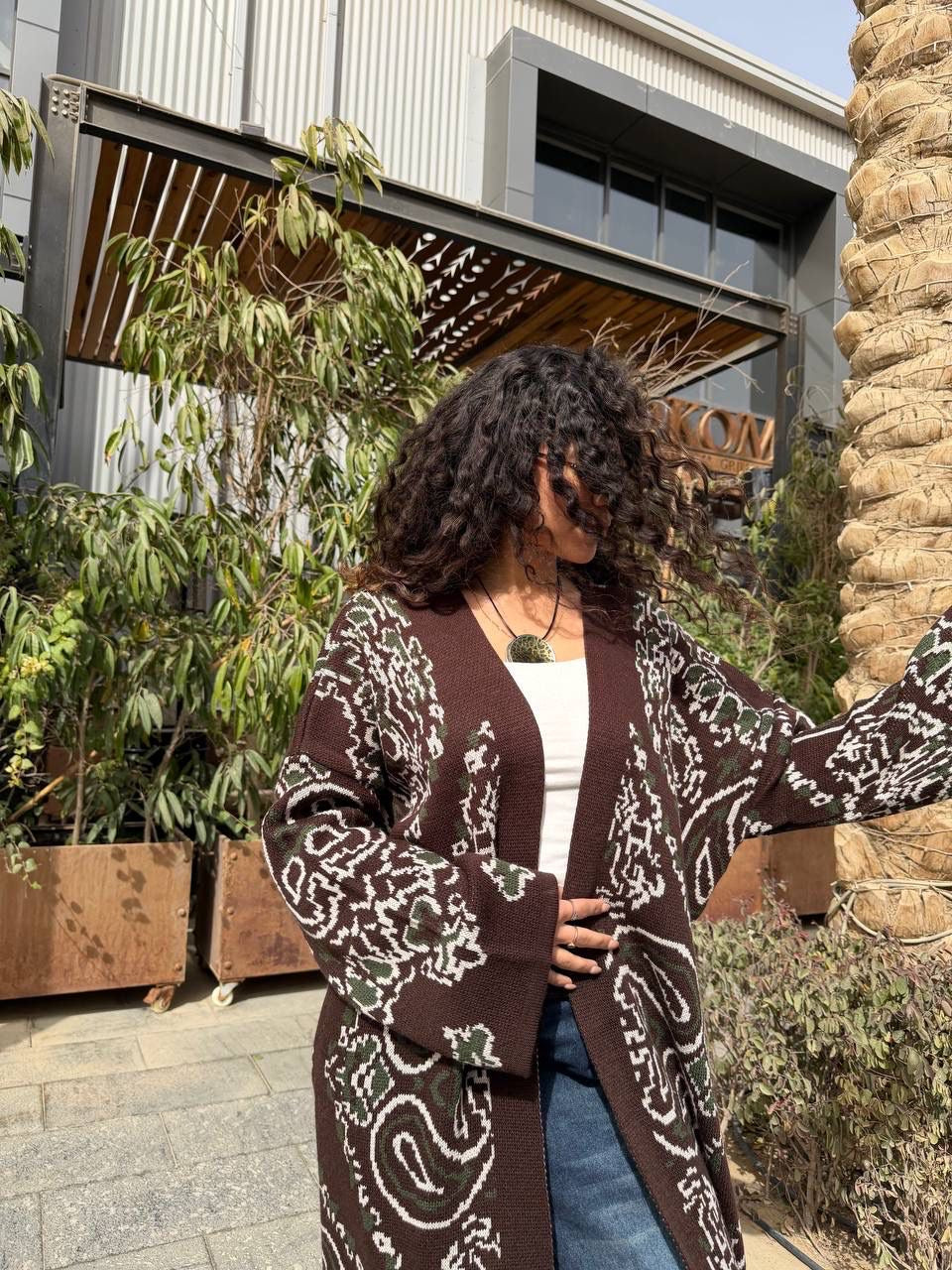 Long Pattern Play Cardigan