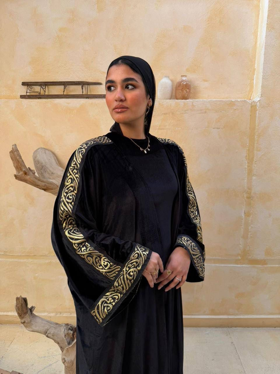 Velvet Harf Line Kaftan