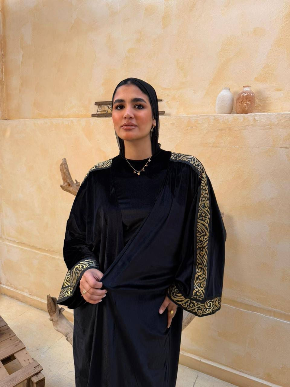 Velvet Harf Line Kaftan