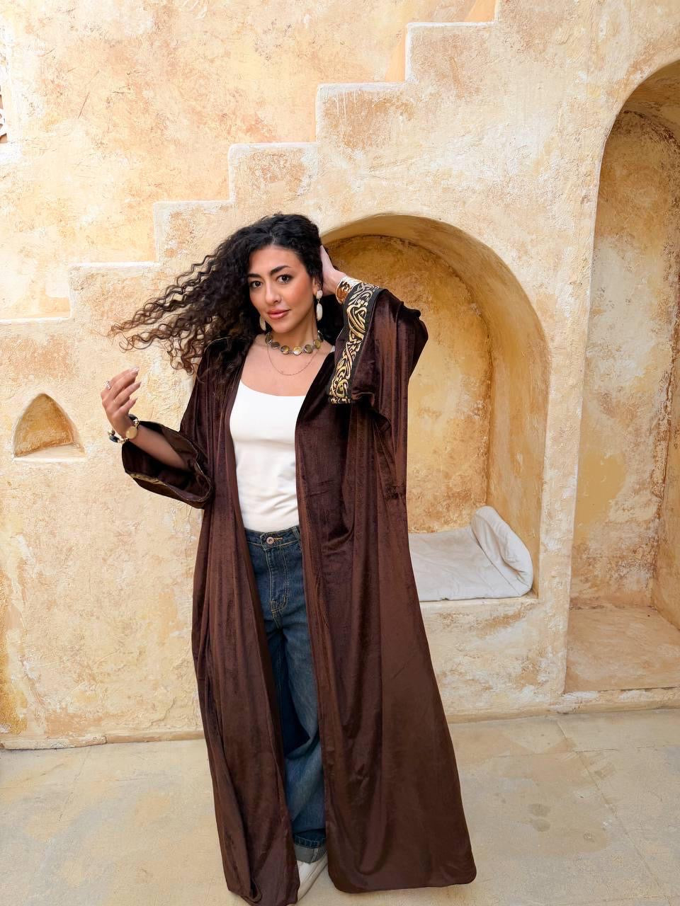 Velvet Harf Line Kaftan